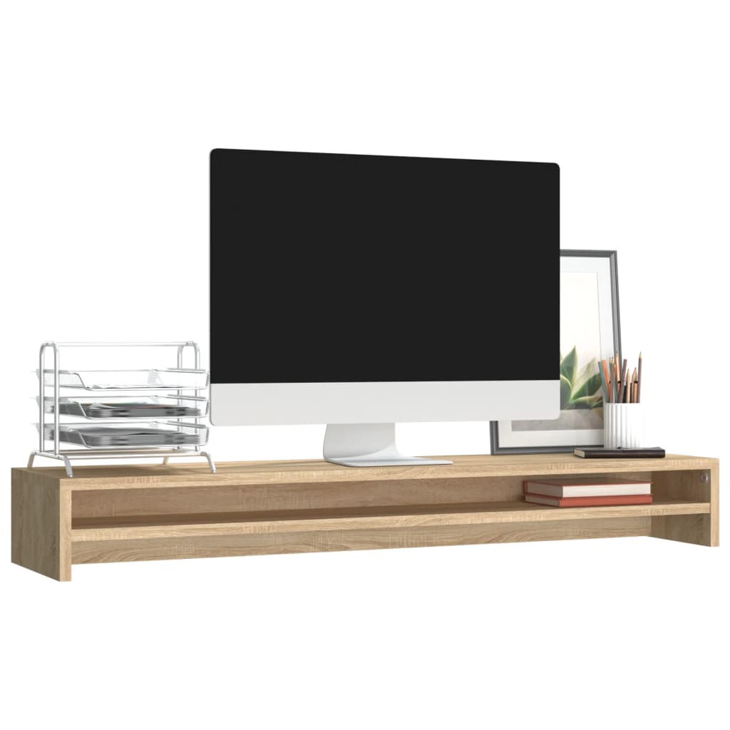 Skjermstativ Sonoma Eik 100X24X13 Cm Konstruert Tre