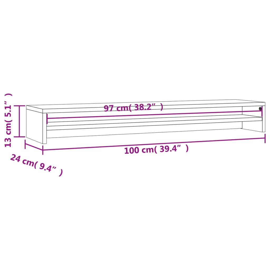Skjermstativ Sonoma Eik 100X24X13 Cm Konstruert Tre