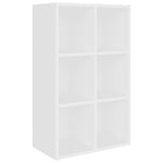 Bokhylle/Skjenk Hvit 66X30X98 Cm Konstruert Tre