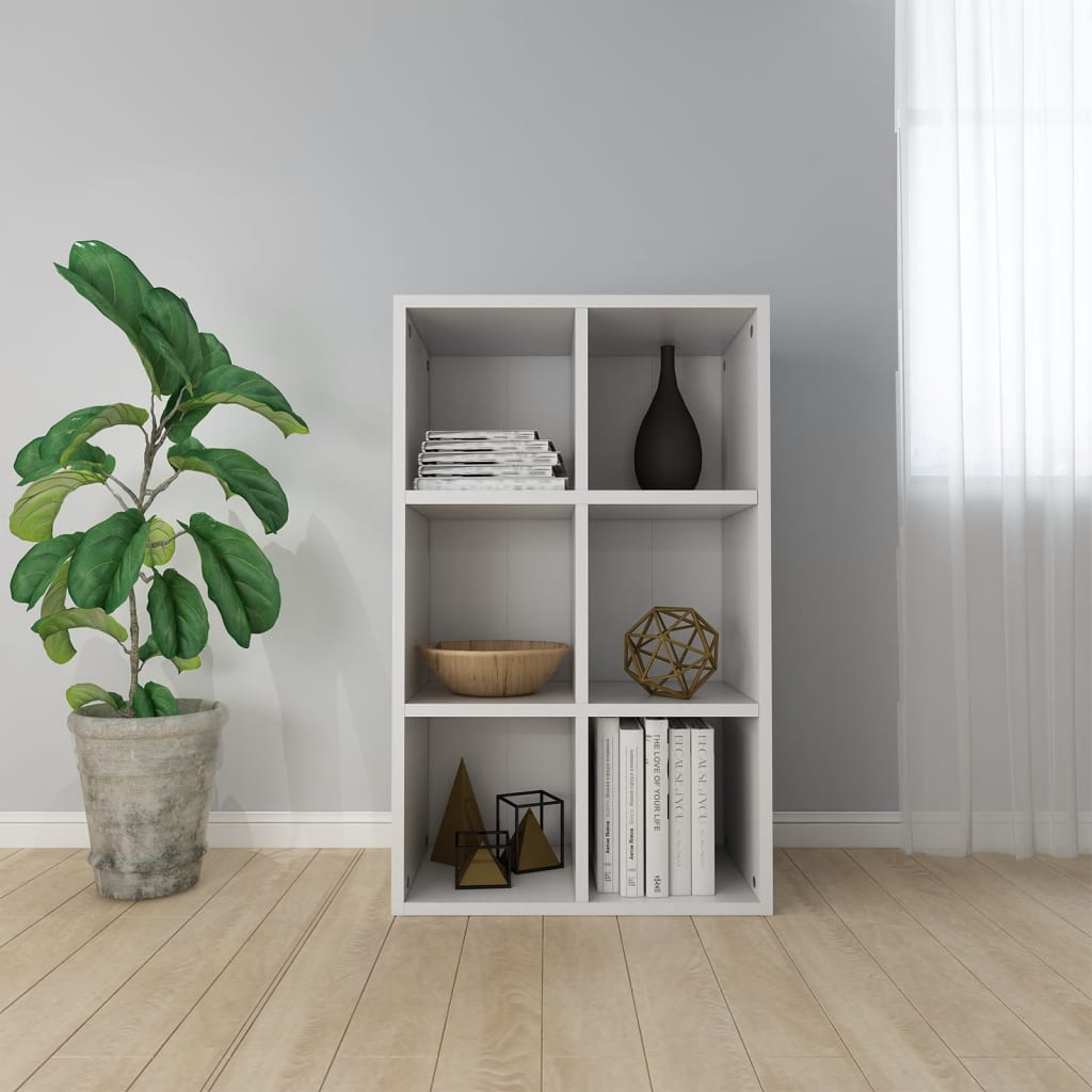 Bokhylle/Skjenk Hvit 66X30X98 Cm Konstruert Tre