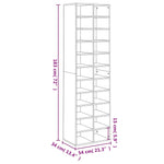 Skoskap Svart 54X34X183 Cm Sponplate