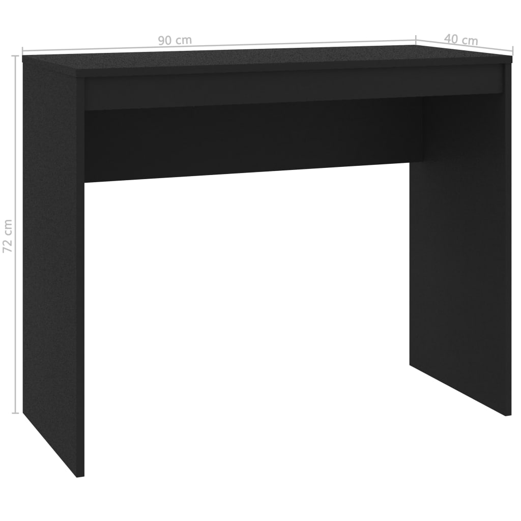 Skrivebord Svart 90X40X72 Cm Konstruert Tre