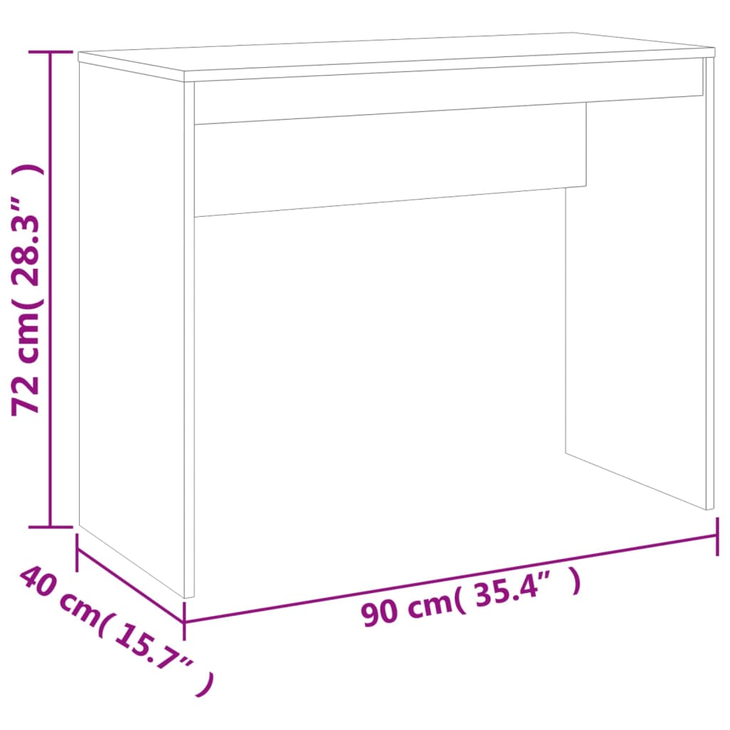 Skrivebord Betonggrå 90X40X72 Cm Konstruert Tre