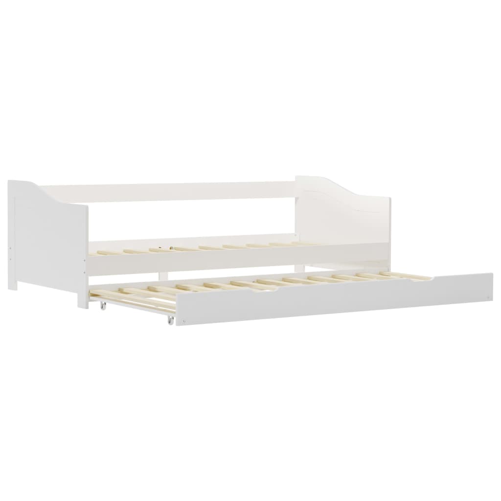 Sovesofa Uttrekkbar Ramme Hvit Furu 90X200 Cm