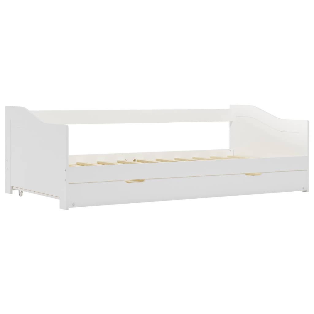 Sovesofa Uttrekkbar Ramme Hvit Furu 90X200 Cm