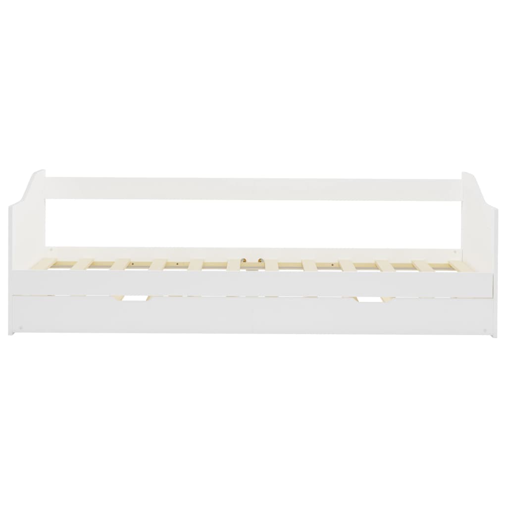 Sovesofa Uttrekkbar Ramme Hvit Furu 90X200 Cm