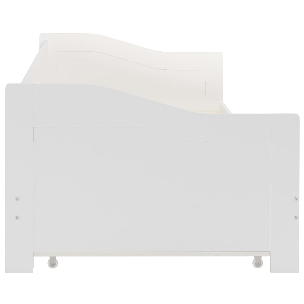 Sovesofa Uttrekkbar Ramme Hvit Furu 90X200 Cm