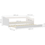 Sovesofa Uttrekkbar Ramme Hvit Furu 90X200 Cm