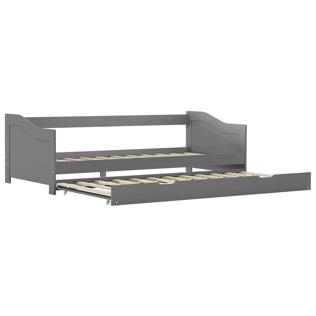 Sovesofa Uttrekkbar Ramme Grå Furu 90X200 Cm