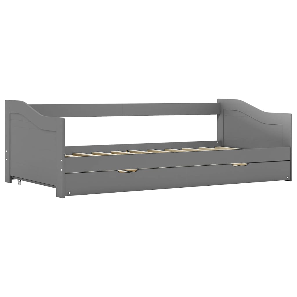 Sovesofa Uttrekkbar Ramme Grå Furu 90X200 Cm