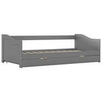 Sovesofa Uttrekkbar Ramme Grå Furu 90X200 Cm