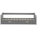 Sovesofa Uttrekkbar Ramme Grå Furu 90X200 Cm