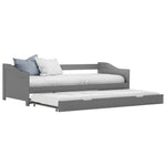 Sovesofa Uttrekkbar Ramme Grå Furu 90X200 Cm