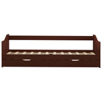 Sovesofa Uttrekkbar Ramme Mørkebrun Furu 90X200 Cm