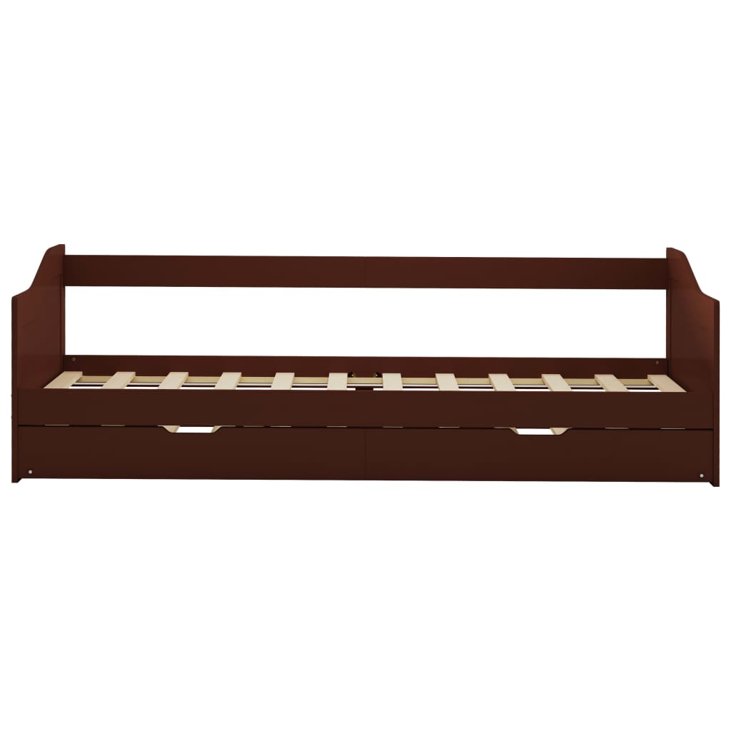 Sovesofa Uttrekkbar Ramme Mørkebrun Furu 90X200 Cm