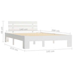 Sengeramme Med Hodegavl Hvit 140X200 Cm Heltre Furu