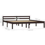 Sengeramme Mørkebrun Heltre Furu 160X200 Cm