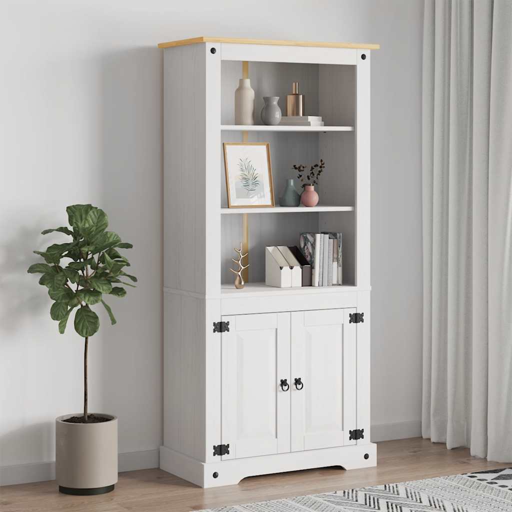 Vitrine Meksikansk Corona-Stil Furu Hvit 80X40X170 Cm