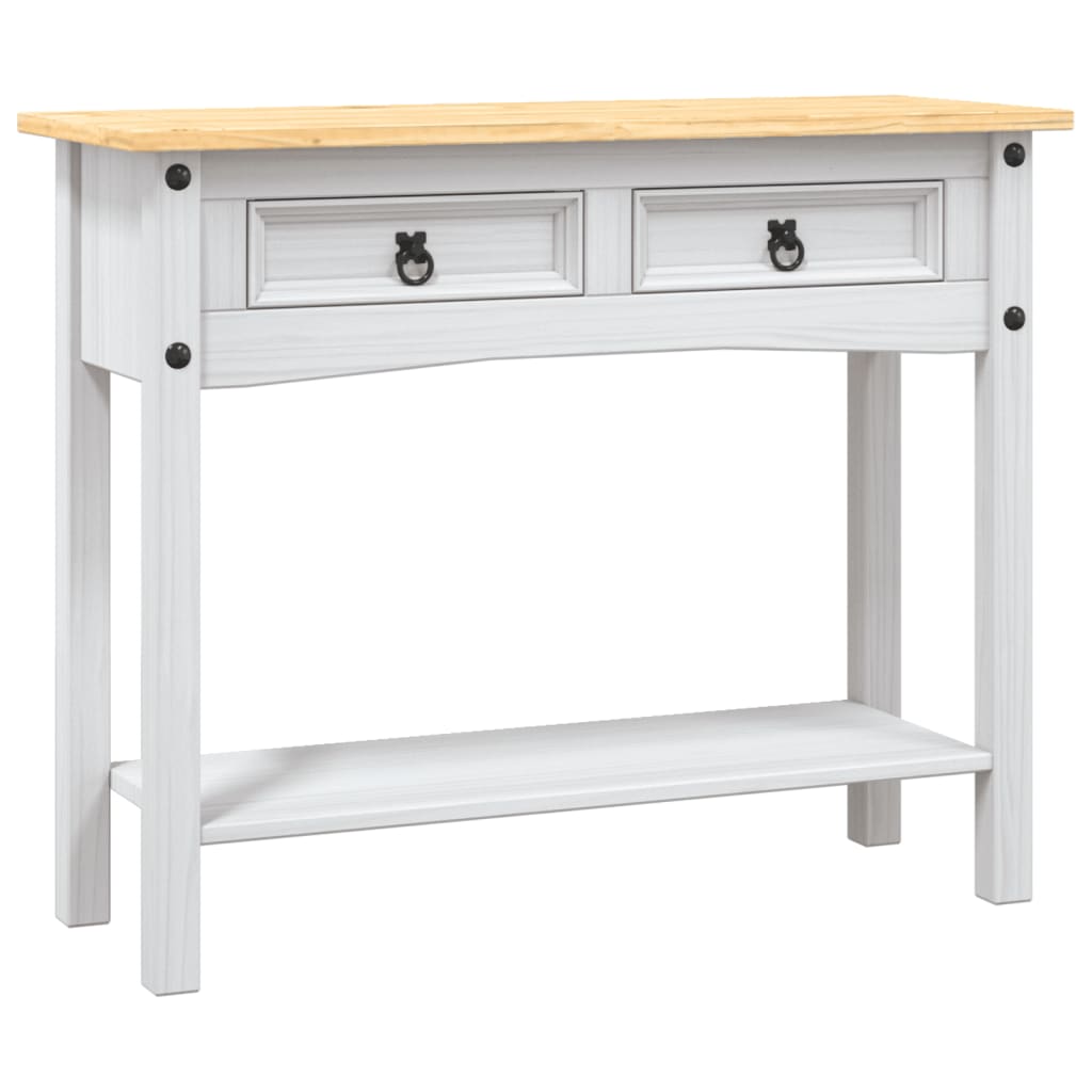 Konsollbord Meksikansk Corona-Stil Furu Hvit 90X34,5X73 Cm