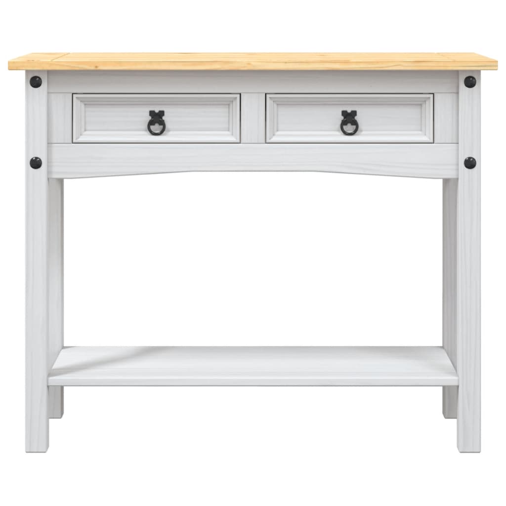 Konsollbord Meksikansk Corona-Stil Furu Hvit 90X34,5X73 Cm