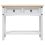 Konsollbord Meksikansk Corona-Stil Furu Hvit 90X34,5X73 Cm