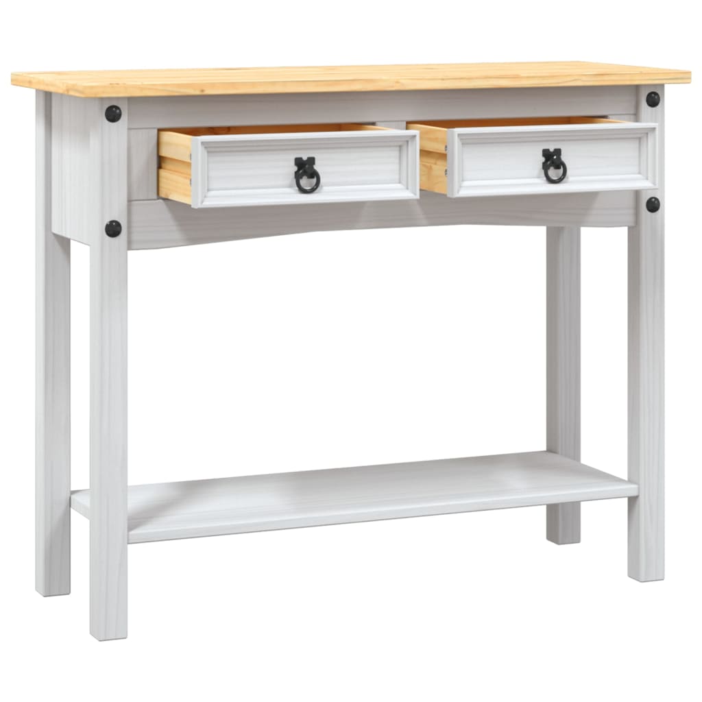 Konsollbord Meksikansk Corona-Stil Furu Hvit 90X34,5X73 Cm
