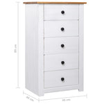 Skjenk Hvit 46X40X89 Cm Furu Panama Range