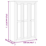 Garderobeskap 3 Dører 118X50X171,5 Cm Furu Panama Range