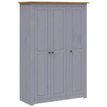 Garderobeskap 3 Dører Grå 118X50X171,5 Cm Furu Panama Range
