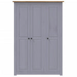 Garderobeskap 3 Dører Grå 118X50X171,5 Cm Furu Panama Range