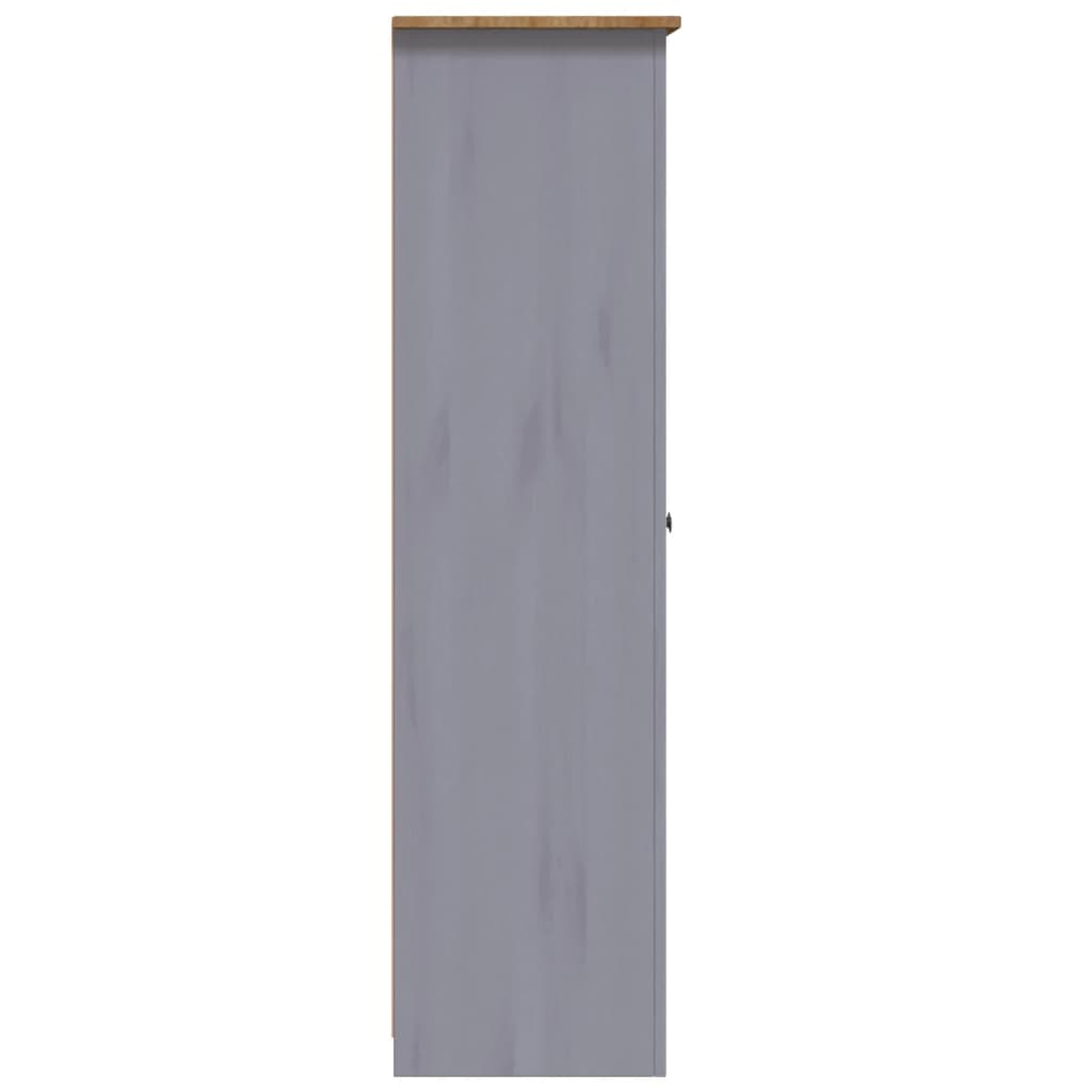 Garderobeskap 3 Dører Grå 118X50X171,5 Cm Furu Panama Range