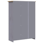 Garderobeskap 3 Dører Grå 118X50X171,5 Cm Furu Panama Range