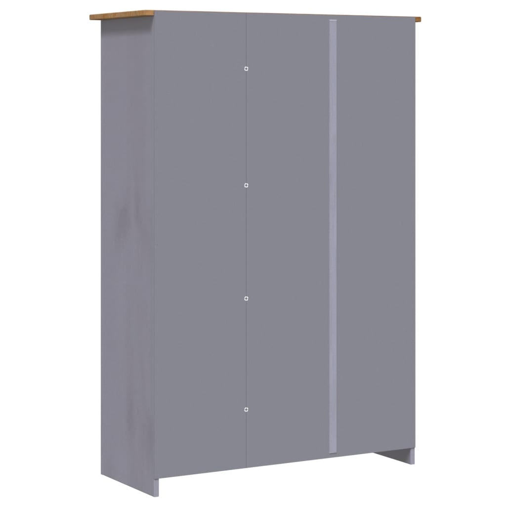 Garderobeskap 3 Dører Grå 118X50X171,5 Cm Furu Panama Range