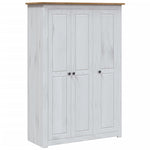 Garderobeskap 3 Dører Hvit 118X50X171,5 Cm Furu Panama Range