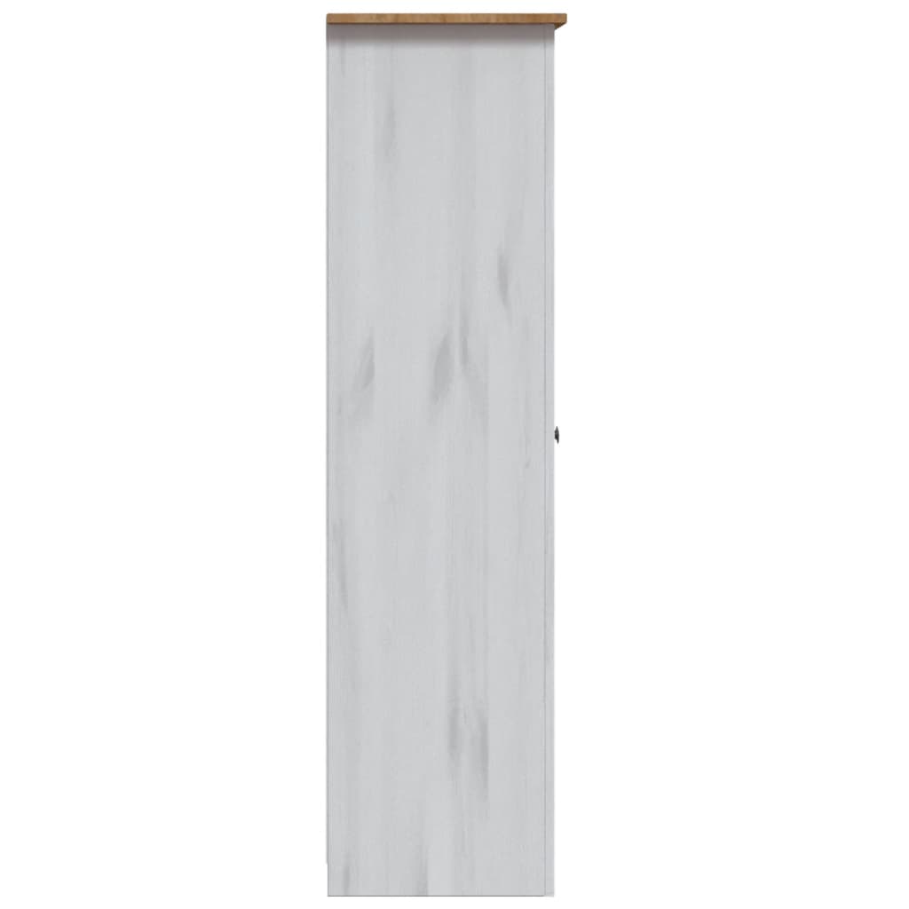 Garderobeskap 3 Dører Hvit 118X50X171,5 Cm Furu Panama Range
