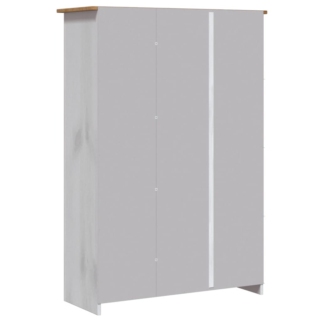 Garderobeskap 3 Dører Hvit 118X50X171,5 Cm Furu Panama Range