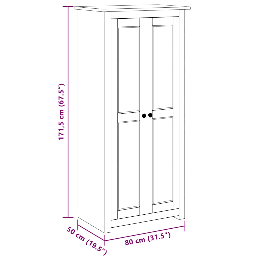 Garderobeskap 80X50X171,5 Cm Furu Panama Range