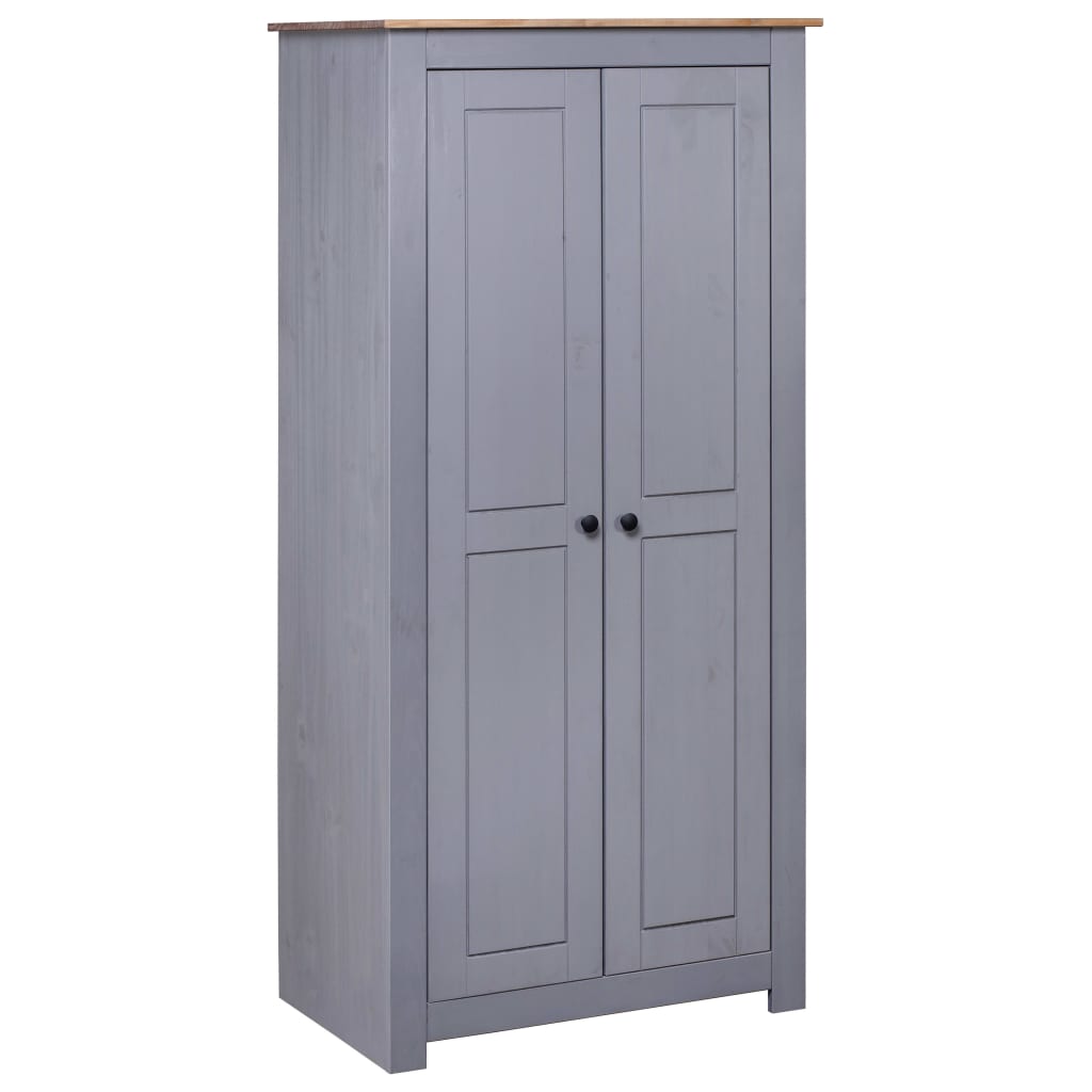 Garderobeskap Grå 80X50X171,5 Cm Heltre Furu Panama Range