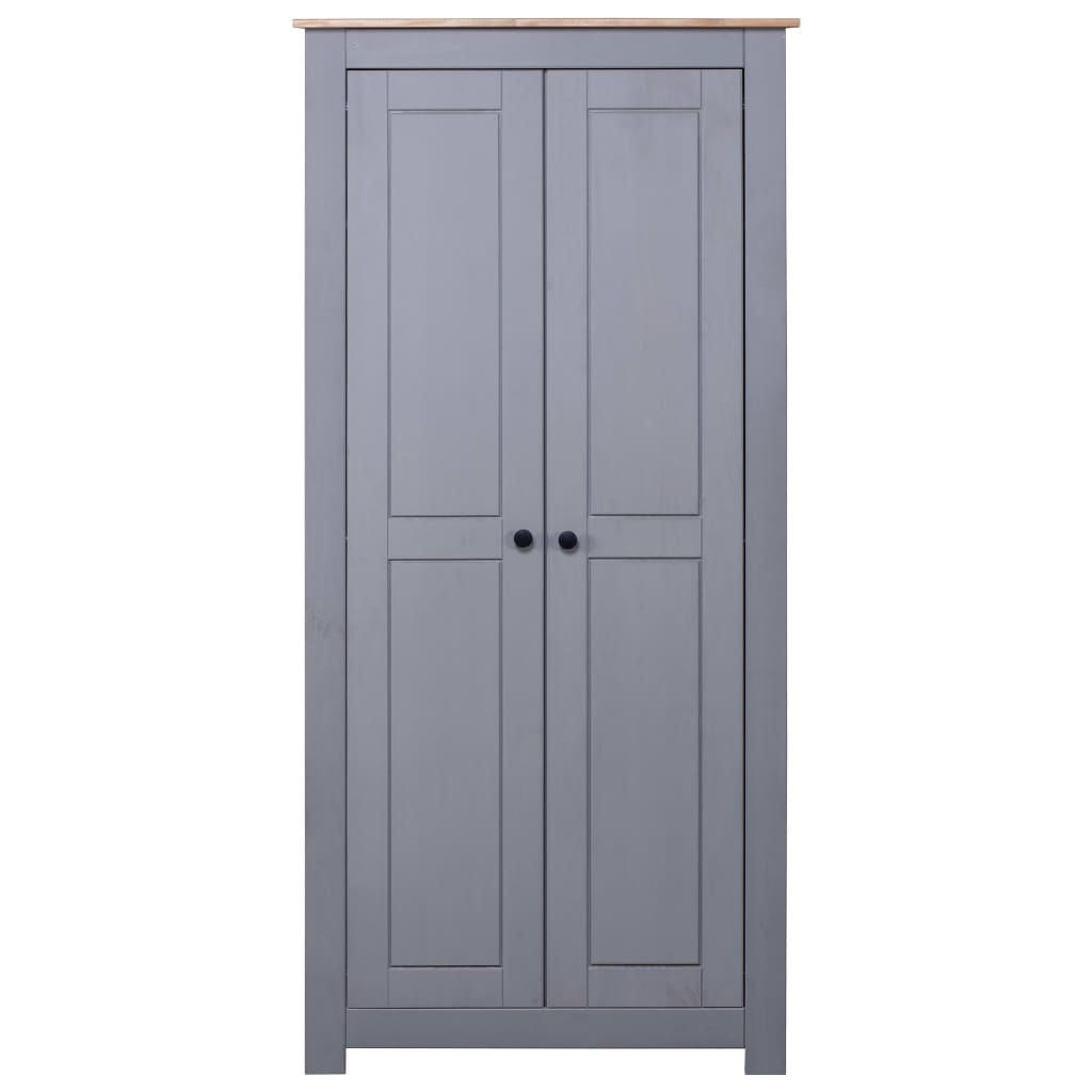Garderobeskap Grå 80X50X171,5 Cm Heltre Furu Panama Range
