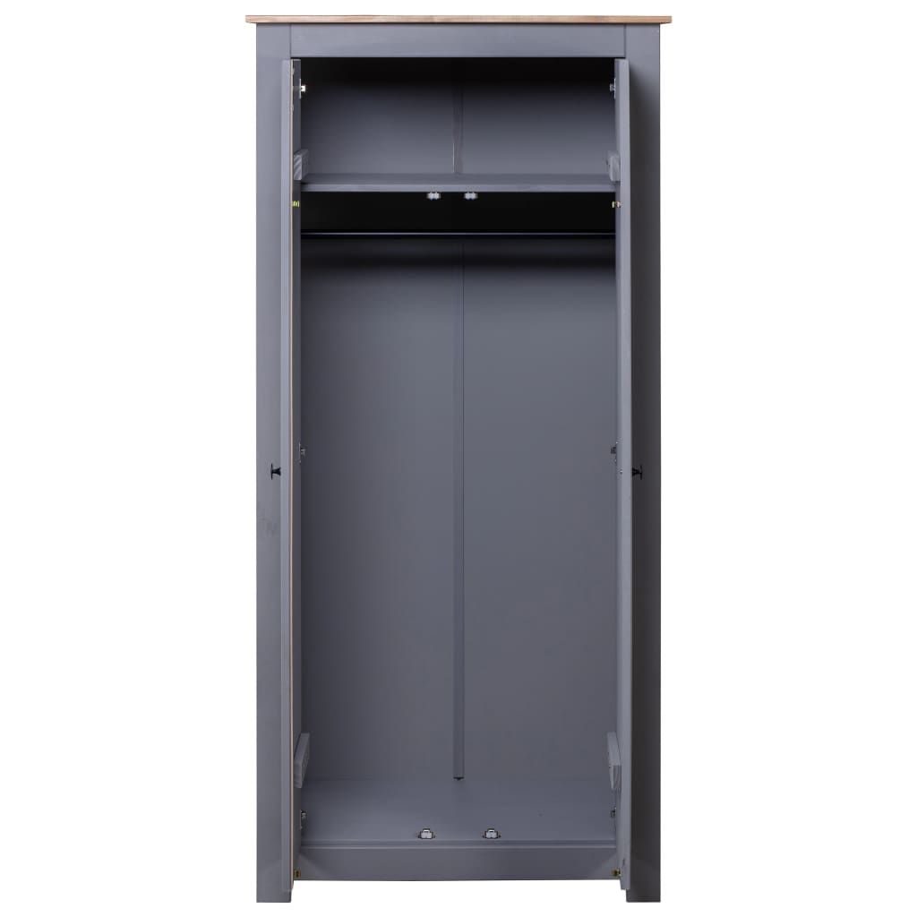 Garderobeskap Grå 80X50X171,5 Cm Heltre Furu Panama Range