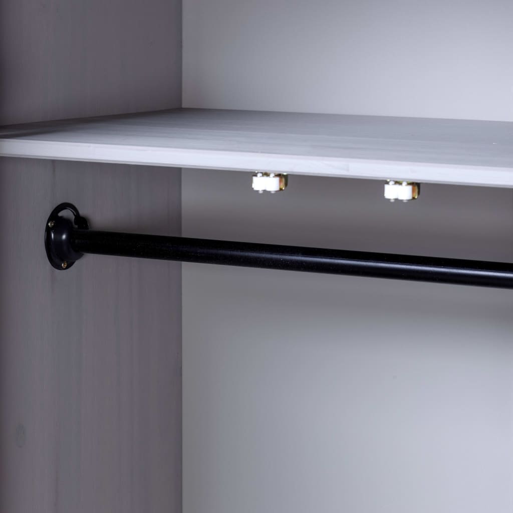 Garderobeskap Grå 80X50X171,5 Cm Heltre Furu Panama Range
