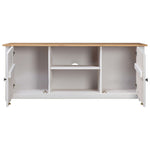 Tv-Benk Hvit 120X40X50 Cm Heltre Furu Panama Range