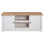Tv-Benk Hvit 120X40X50 Cm Heltre Furu Panama Range