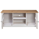 Tv-Benk Hvit 120X40X50 Cm Heltre Furu Panama Range