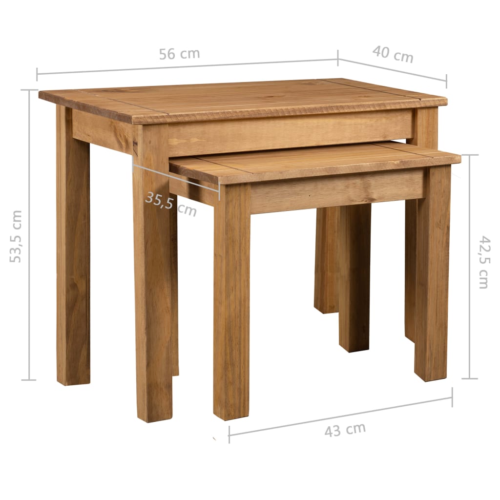 Stablebord 2 Stk Heltre Furu Panama Range