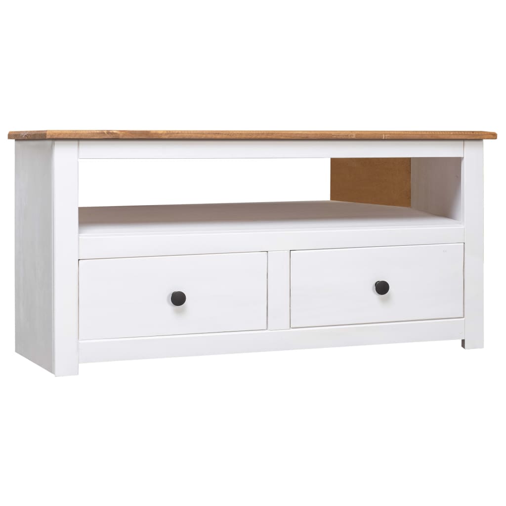 Tv-Hjørneskap Hvit 93X49X49 Cm Heltre Furu Panama Range