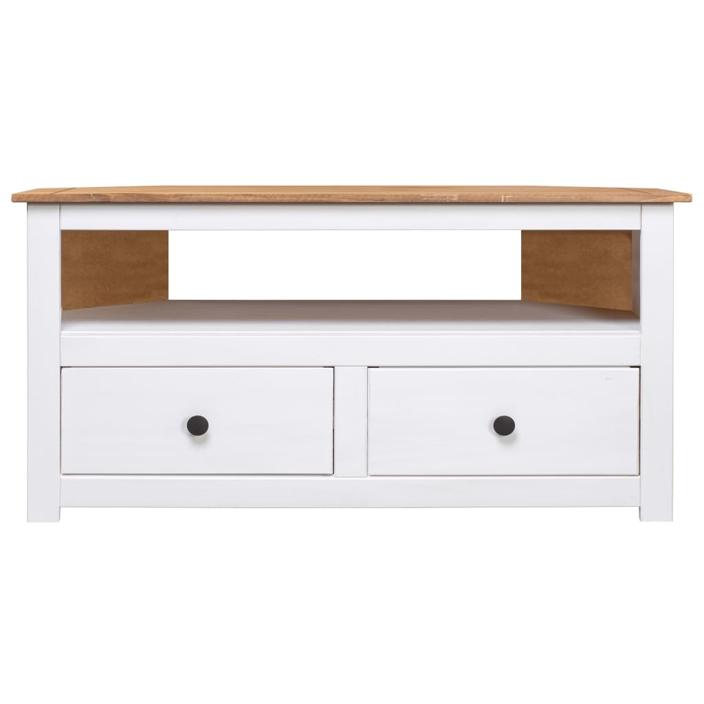 Tv-Hjørneskap Hvit 93X49X49 Cm Heltre Furu Panama Range