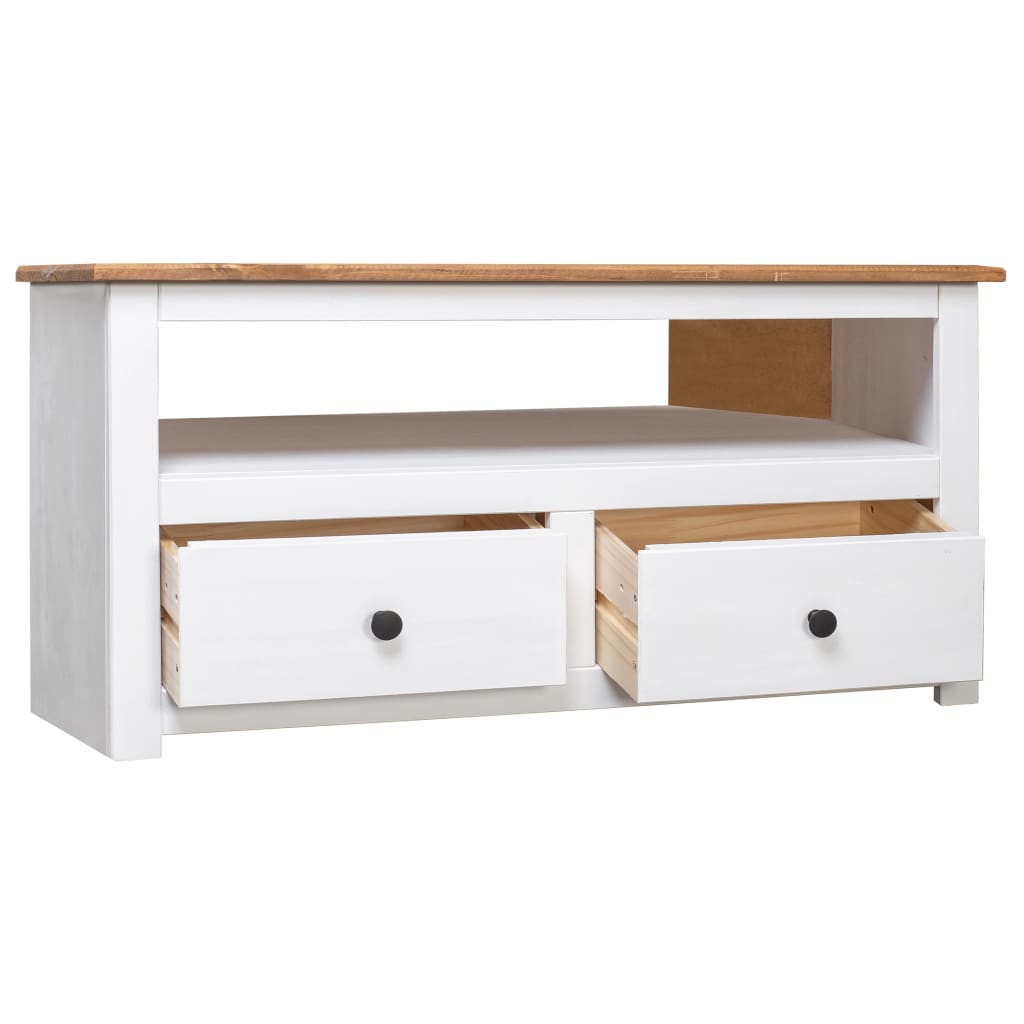 Tv-Hjørneskap Hvit 93X49X49 Cm Heltre Furu Panama Range