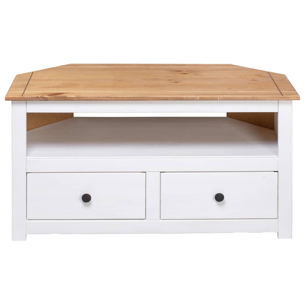 Tv-Hjørneskap Hvit 93X49X49 Cm Heltre Furu Panama Range