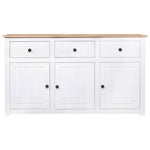 Skjenk Hvit 135X40X80 Cm Heltre Furu Panama Range
